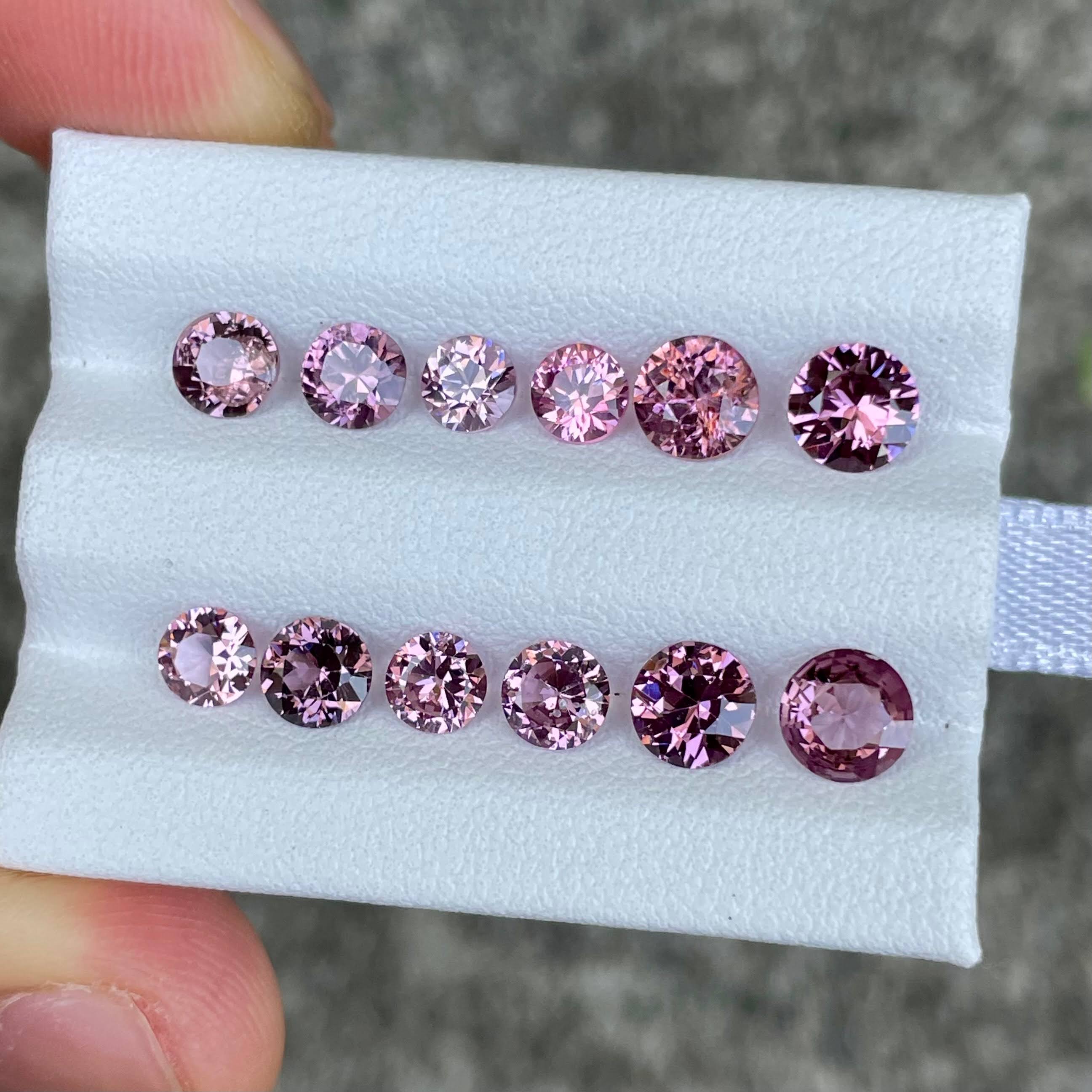 6.20 carats 12 Piece Pink Spinel Lot