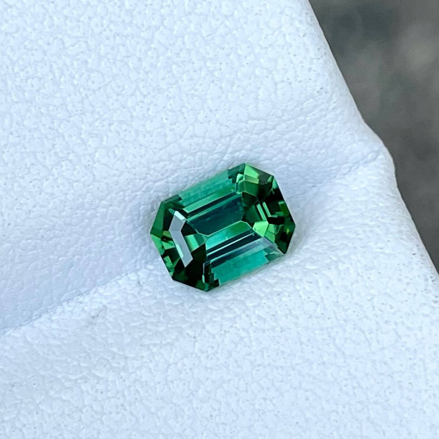 1.00 Carat Bluish Green Tourmaline Gem