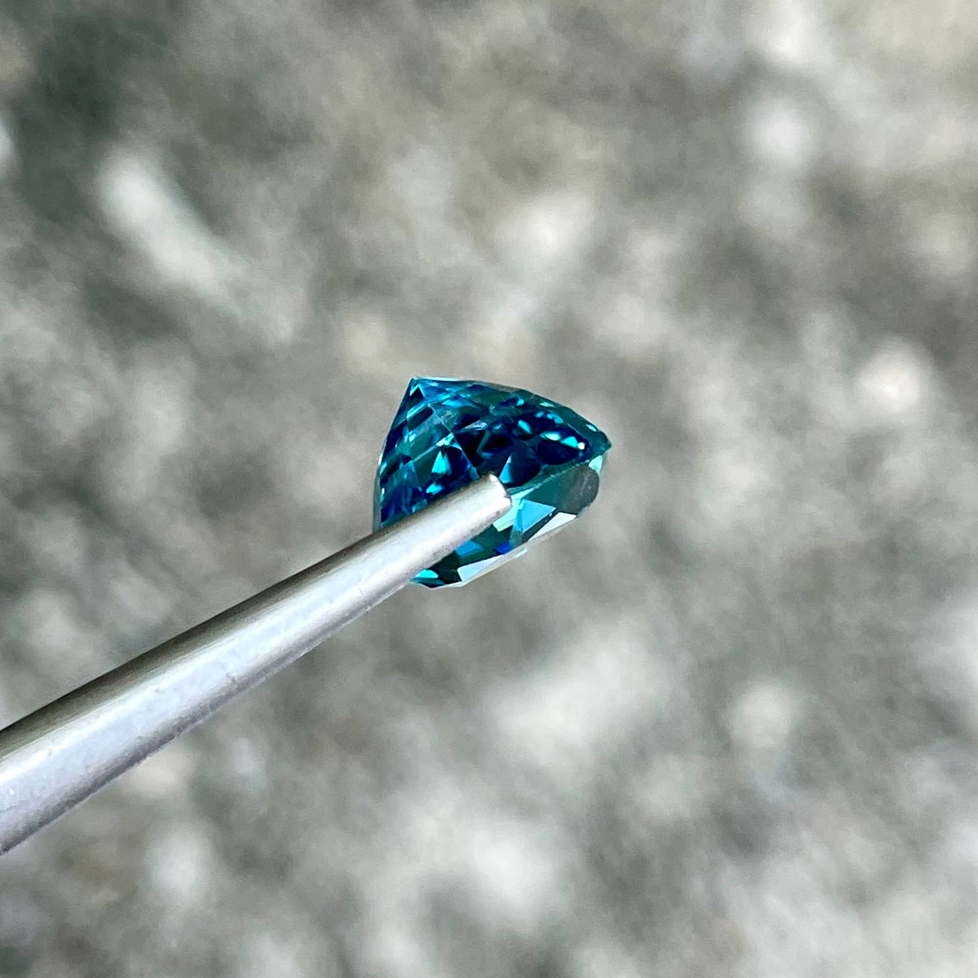 4.61 Carats Blue Pear Zircon Gemstone