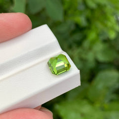2.70 Carats Peridot Stone Asscher Cut
