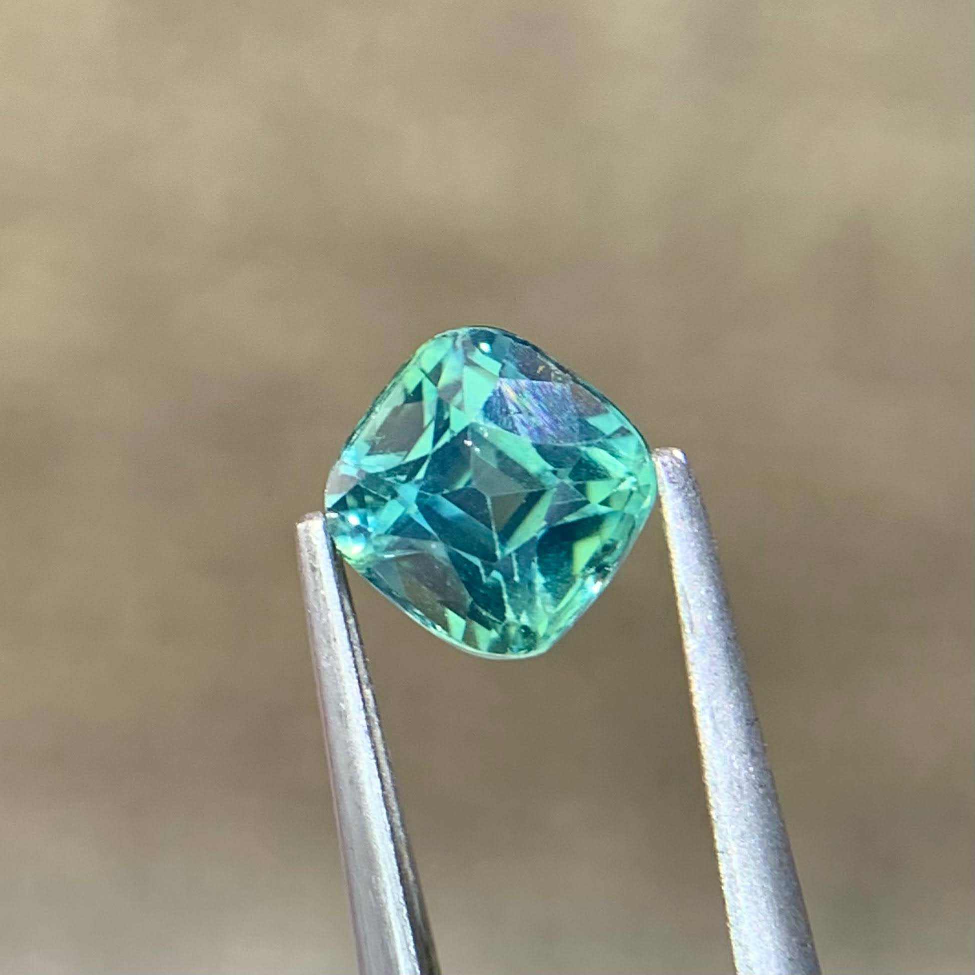 1.12Ct Teal Sapphire Cushion Cut