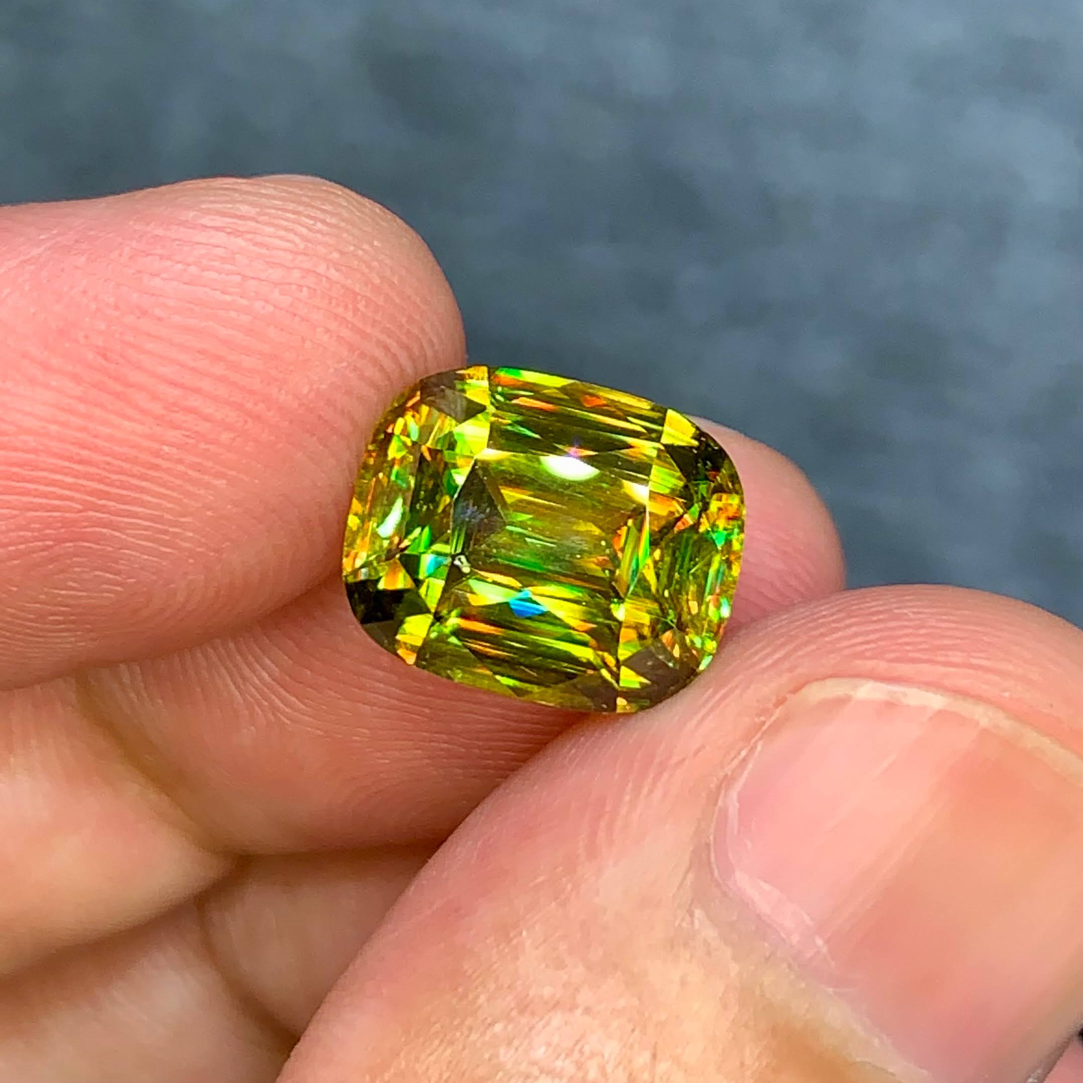 7.17Ct Fine Sphene Cushion Cut Loose Gem