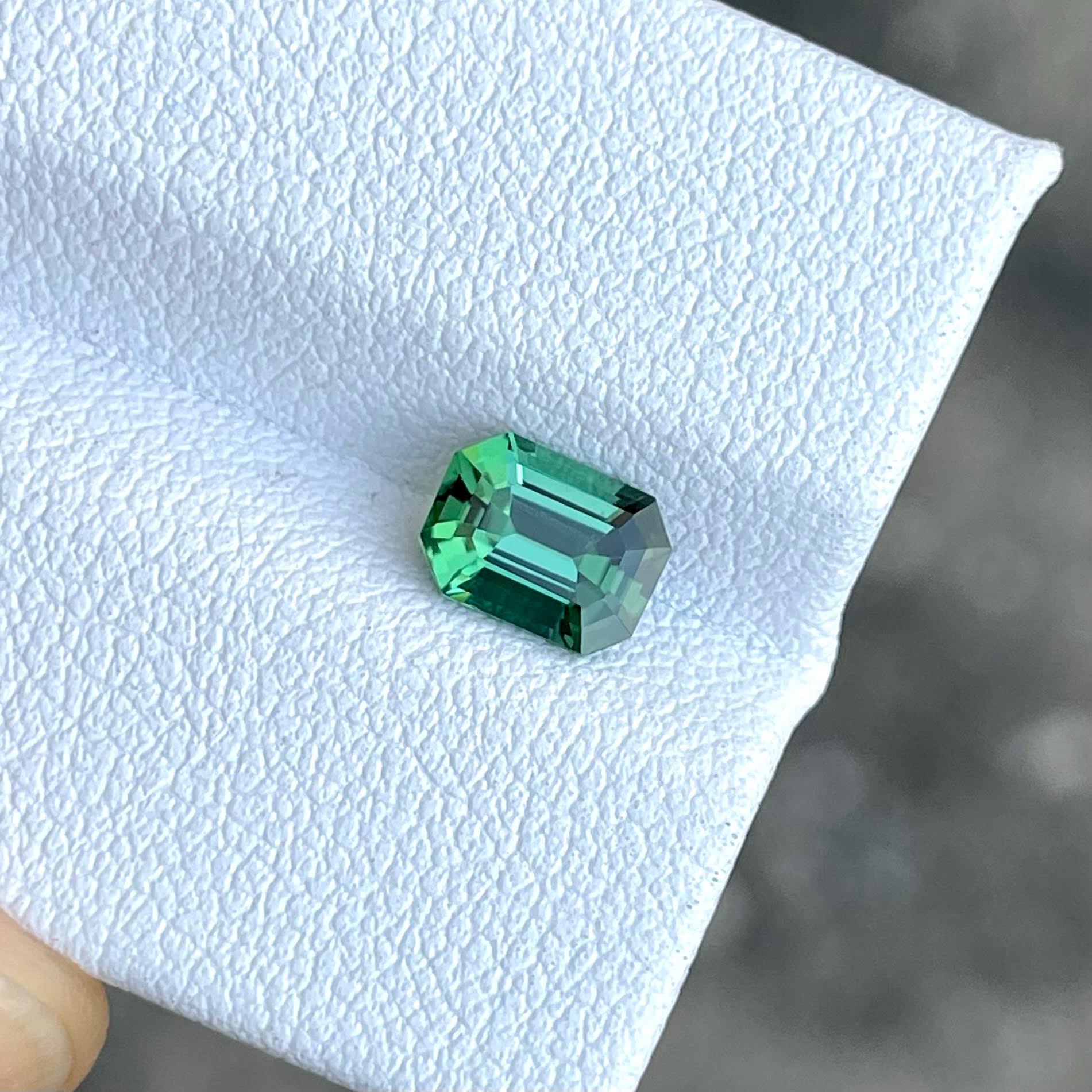 1.00 Carat Bluish Green Tourmaline Gem