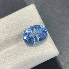 10.29 carats ICA Certified Blue Sapphire Brilliant Oval Cut Sri Lankan Gemstone