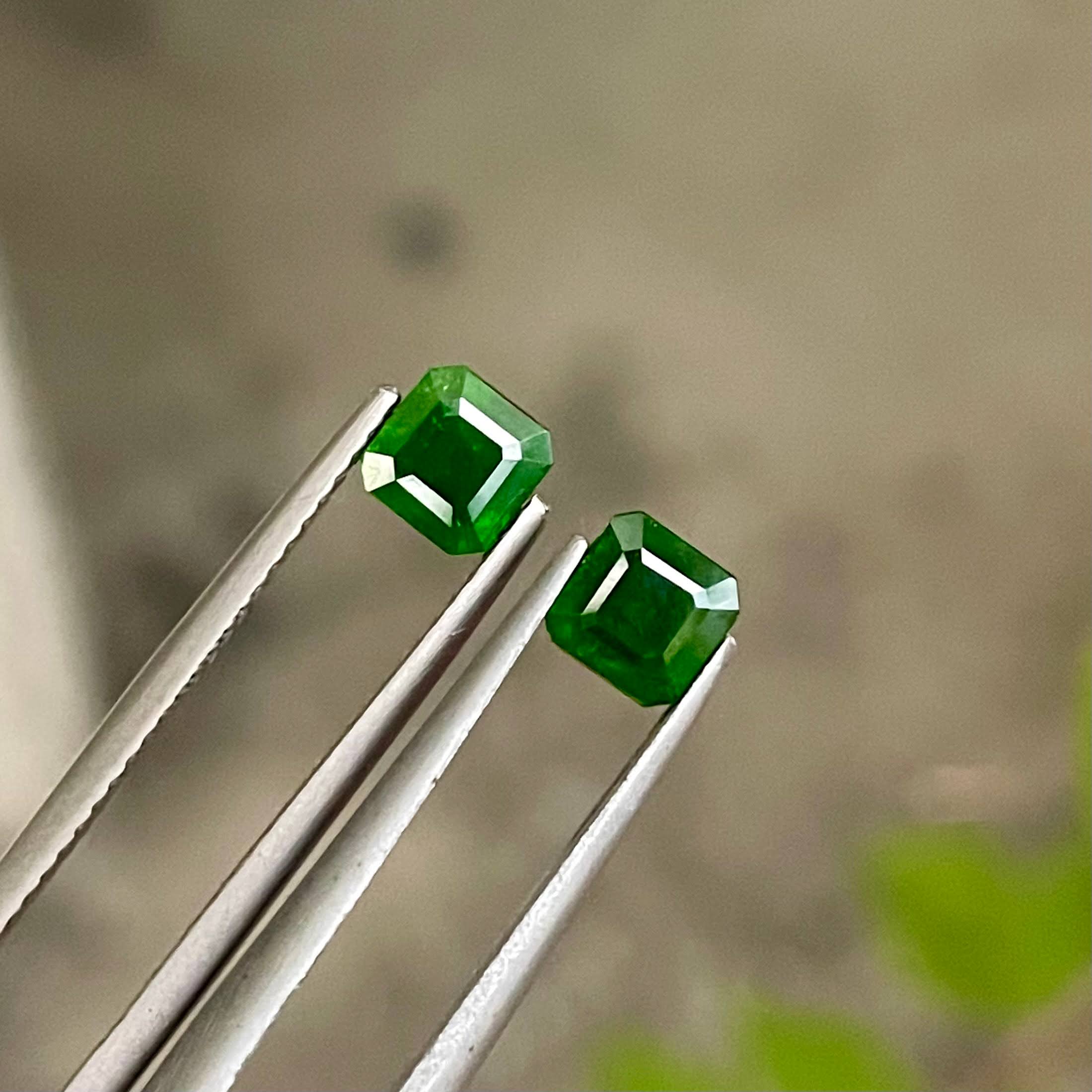 1.72 Carats Demantoid Garnet Pair