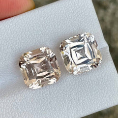 13.73 Carats Topaz Pair Cushion Cut