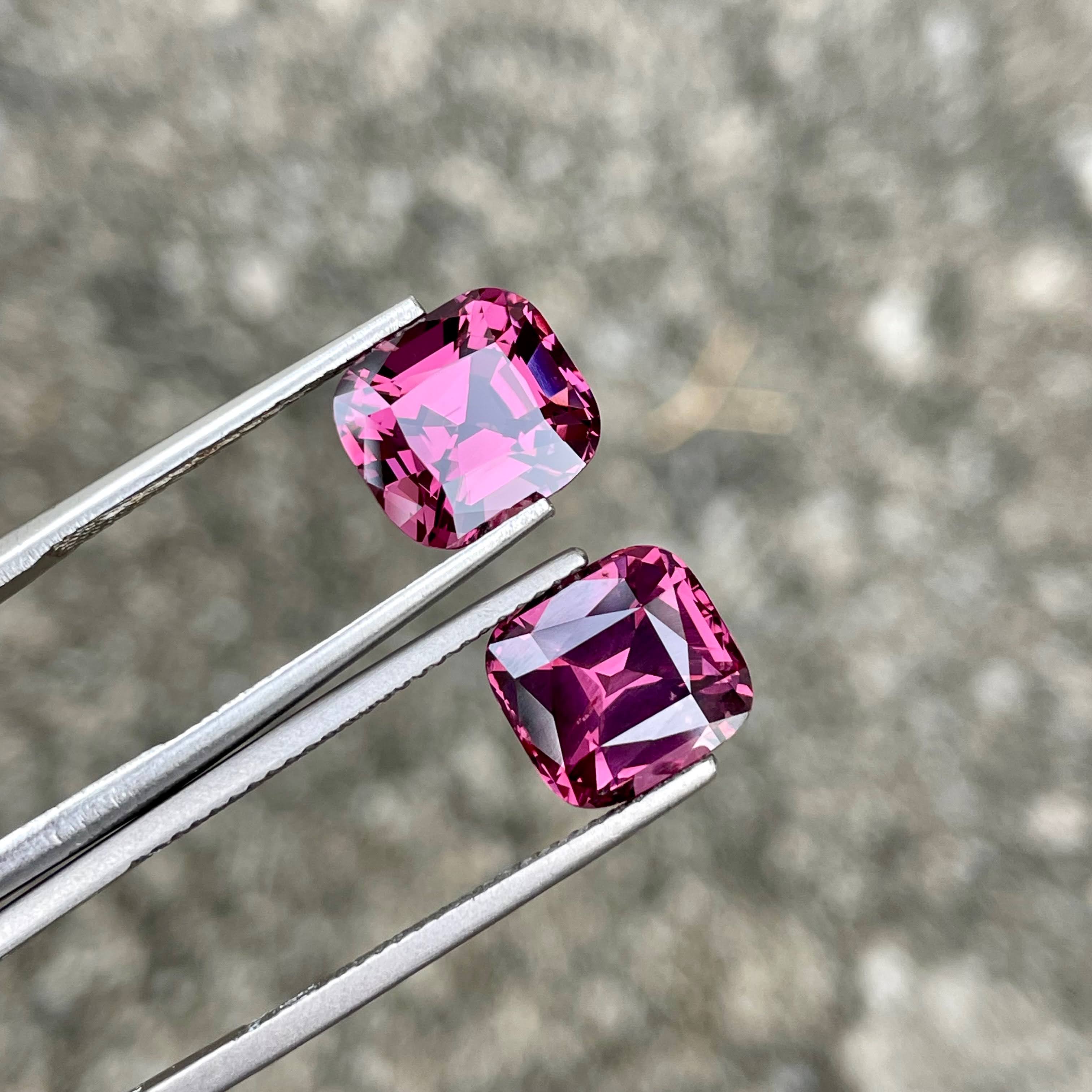 8.05 Carats Purplish Pink Spinel Pair