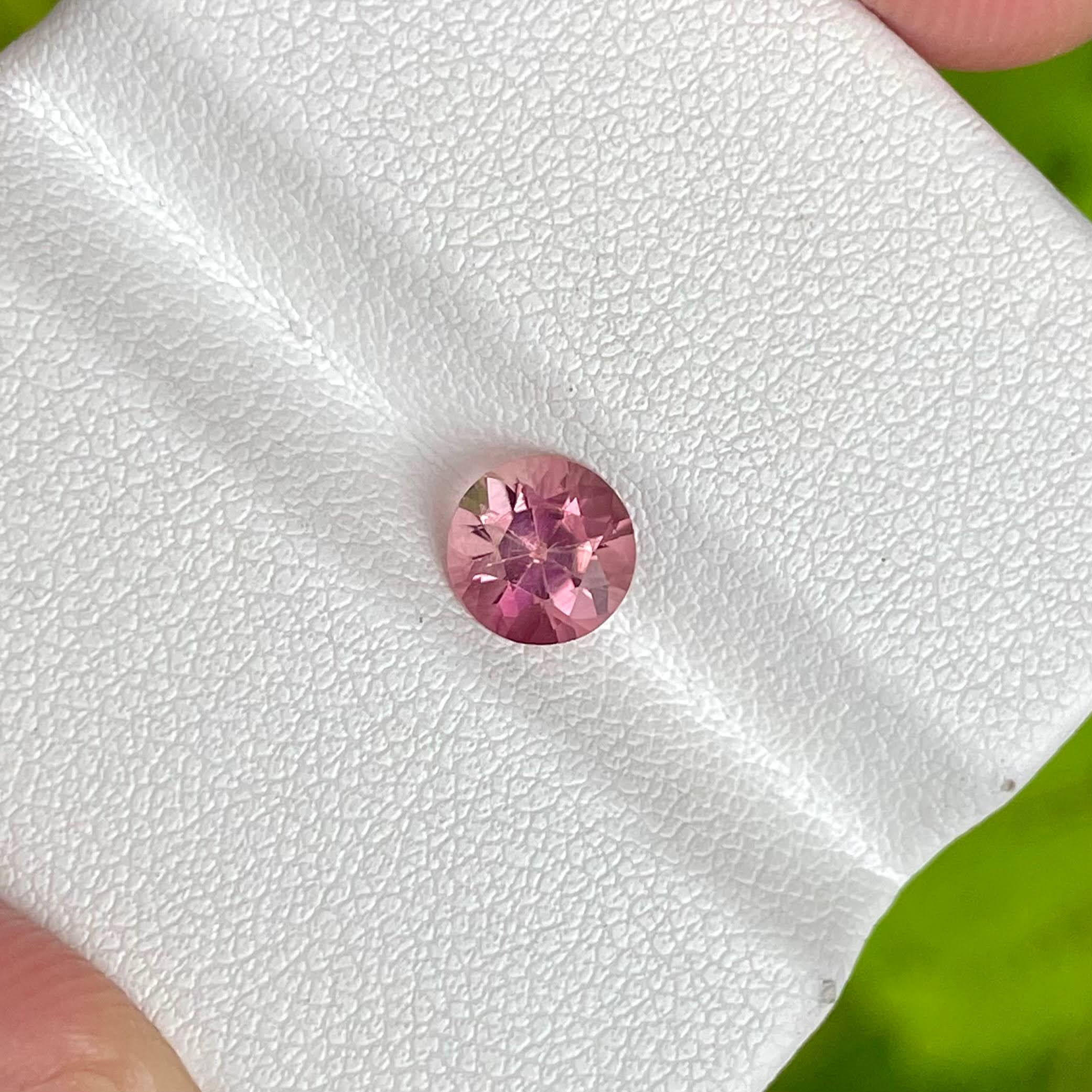 0.98 Carat Pink Round Tourmaline Stone