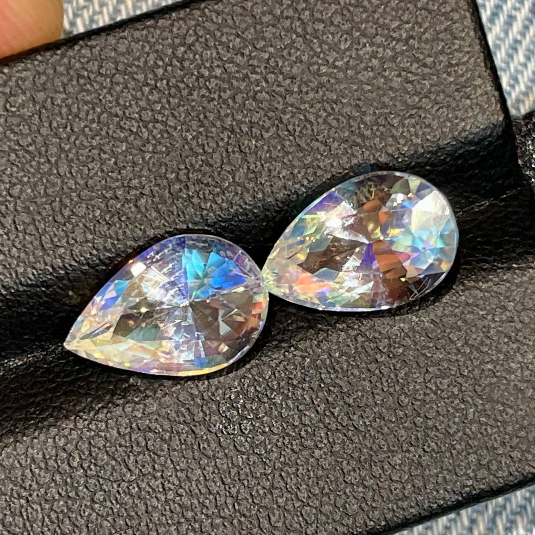 5.47 Carats Moonstone Pair Pear Cut