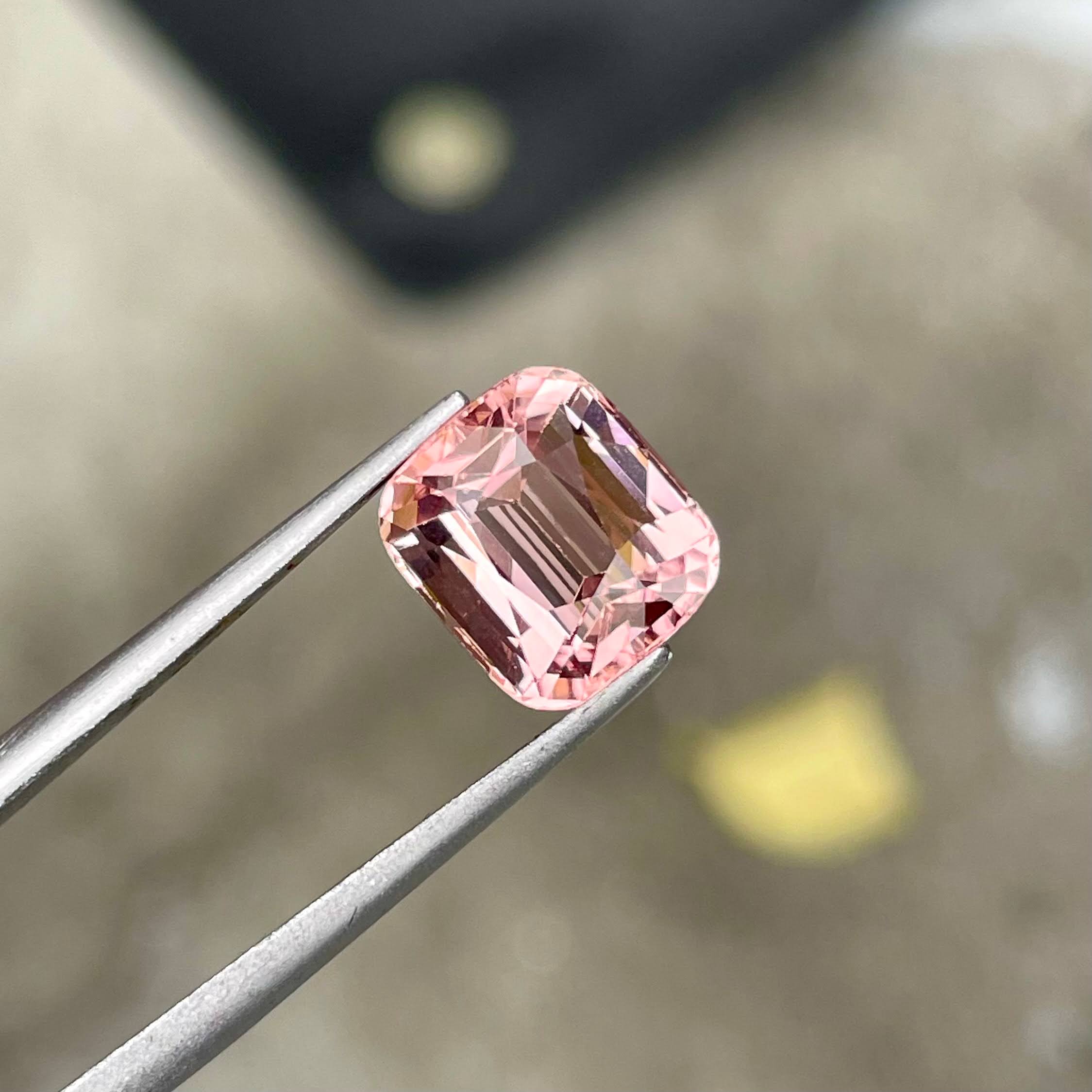 3.73 Carat Pink Tourmaline Cushion Cut