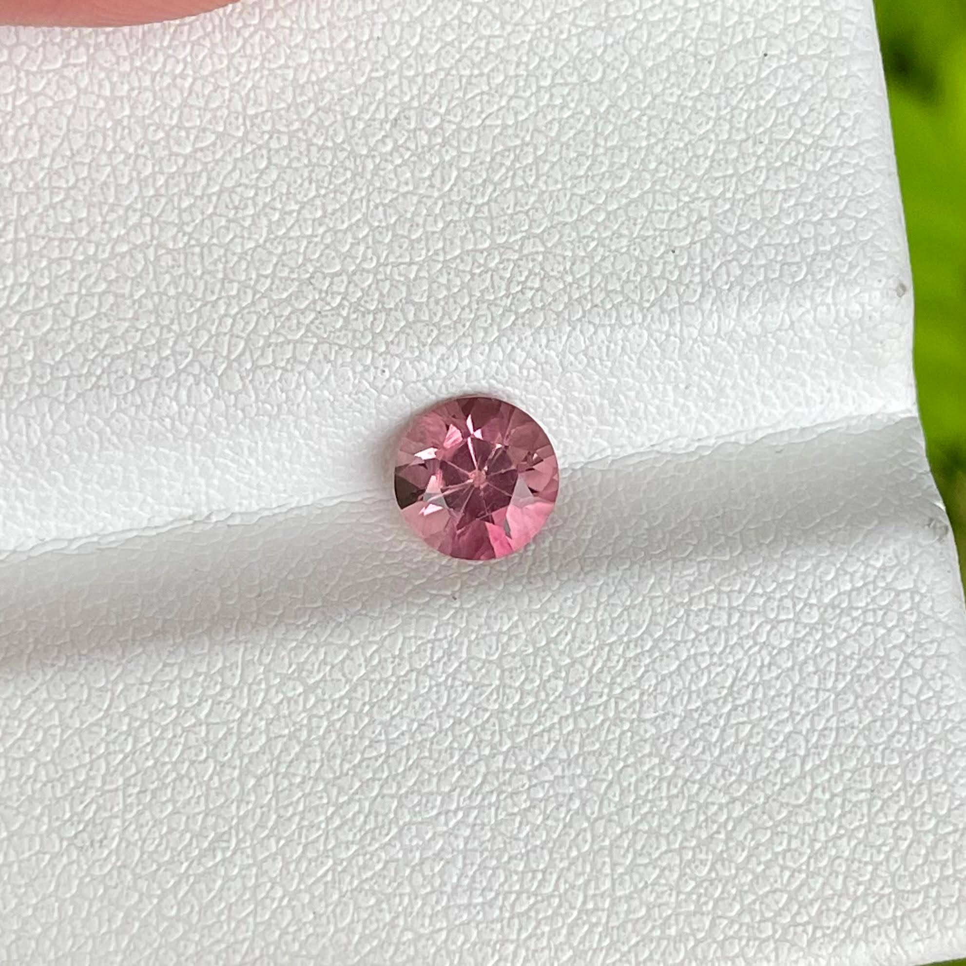 0.98 Carat Pink Round Tourmaline Stone