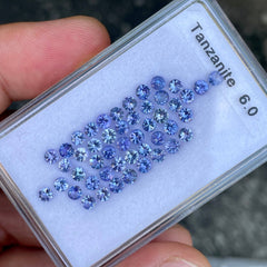 6 Carats Tanzanite Lot 48 Piece Round