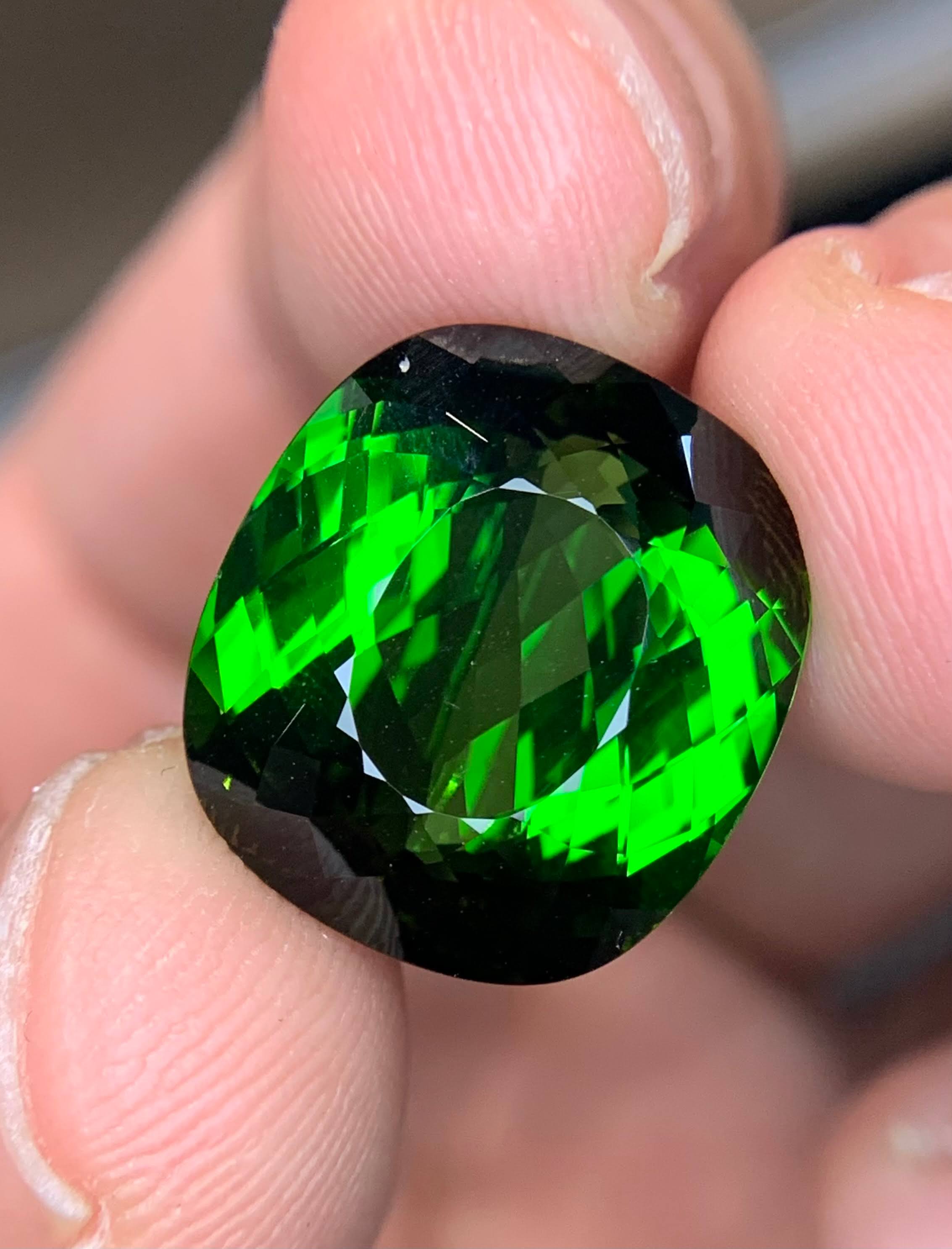 17.15 Carats Green Tourmaline Gemstone