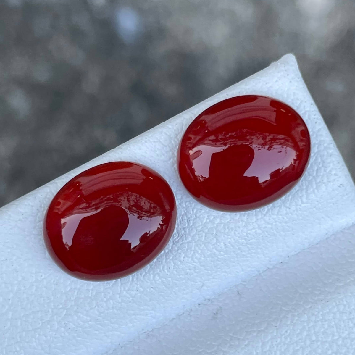 7.12 Carats Red Carnelian Stone Pair