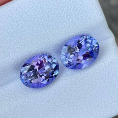 4.24 Carats Tanzanite Oval Stone Pair