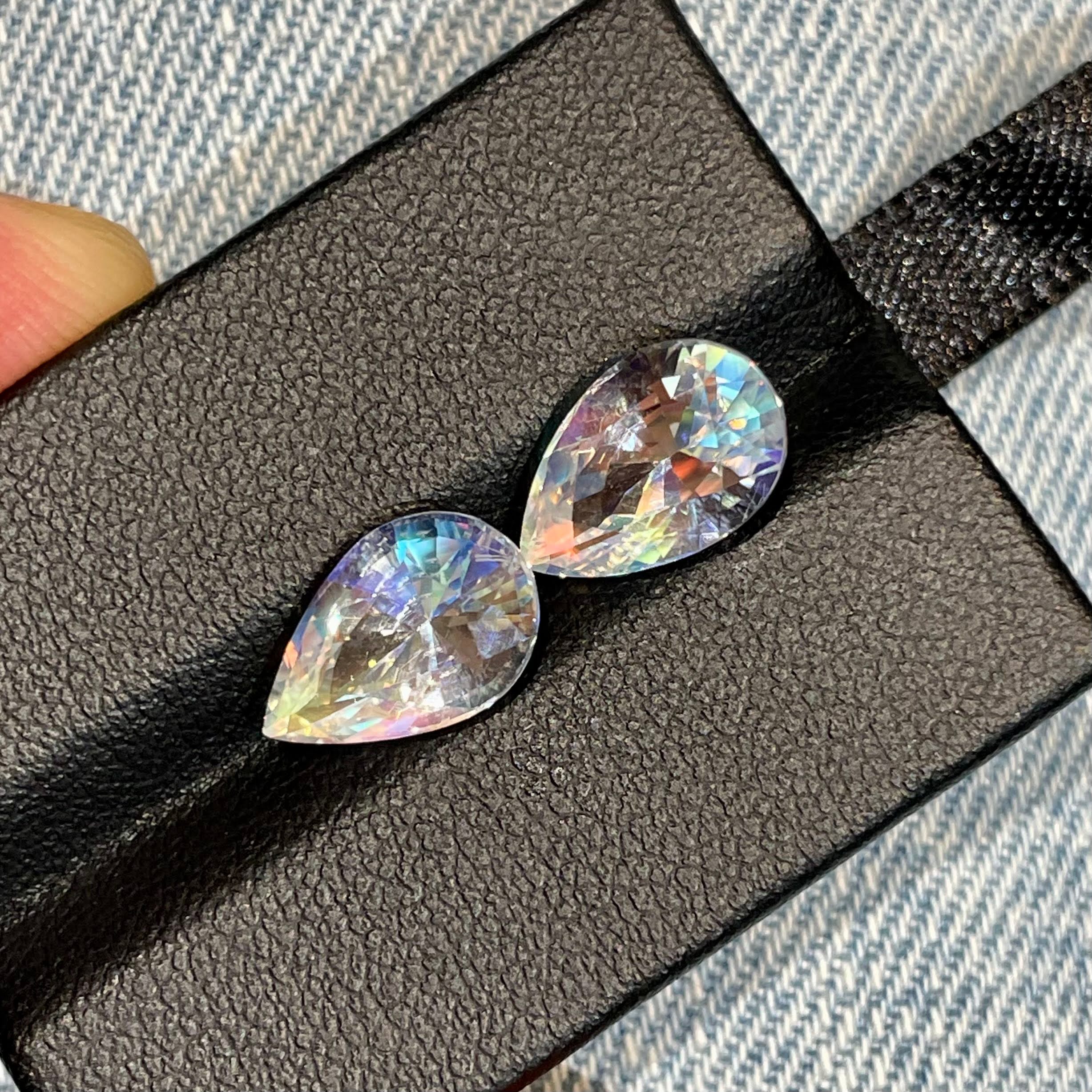 5.47 Carats Moonstone Pair Pear Cut