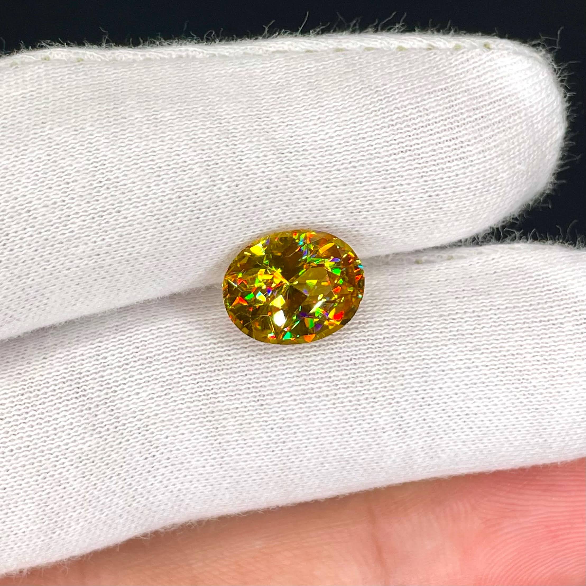 4.95 Carats Oval Cut Sphene Gemstone