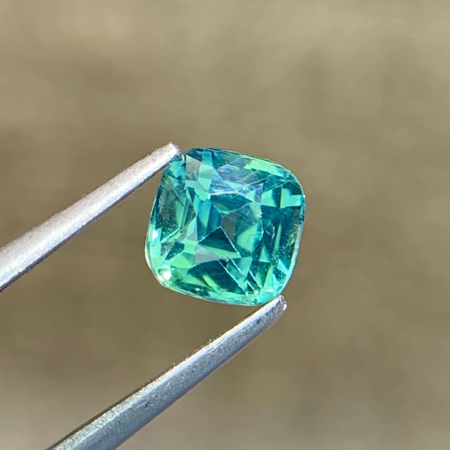1.12Ct Teal Sapphire Cushion Cut