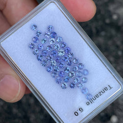 6 Carats Tanzanite Lot 48 Piece Round