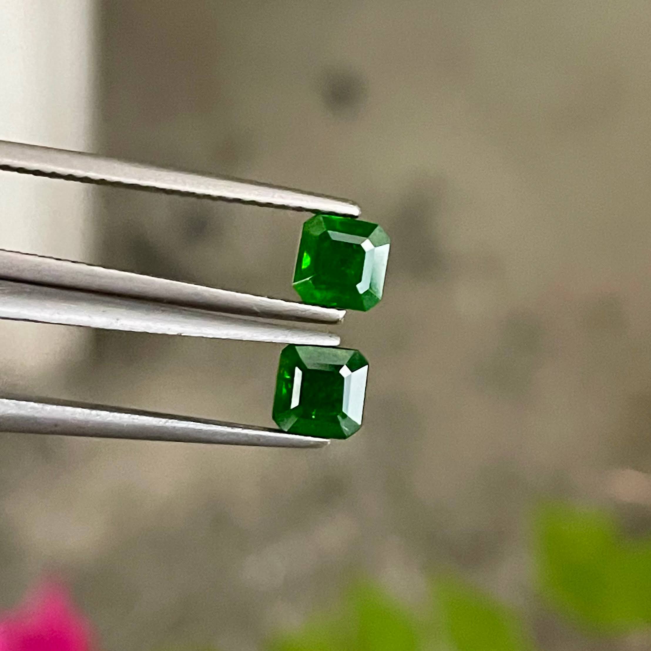 1.72 Carats Demantoid Garnet Pair