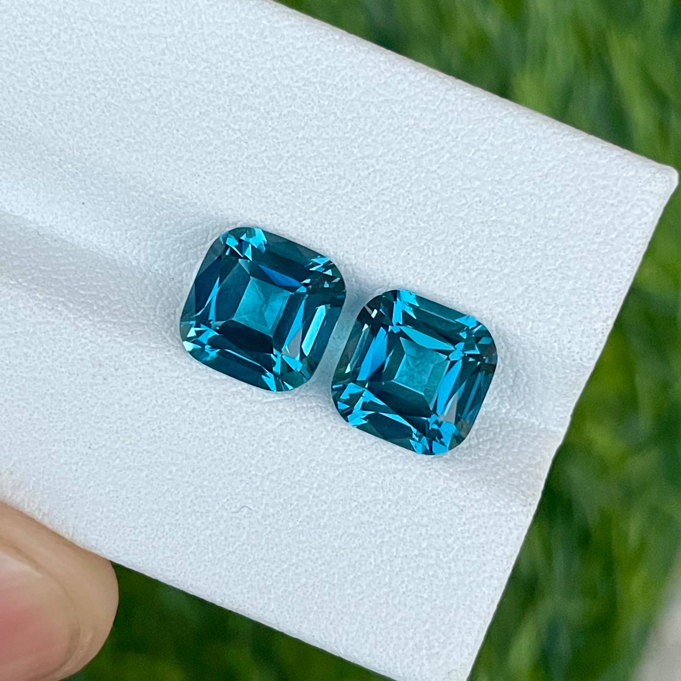 6.05 Carats London Blue Topaz Pair