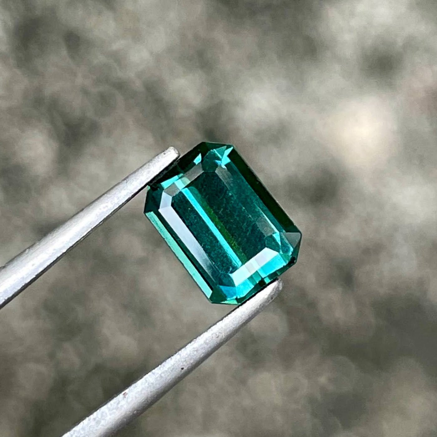 1.25 Carat Blue Tourmaline Emerald Cut