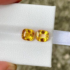 3.15 Carats Orange Sapphire Gem Pair