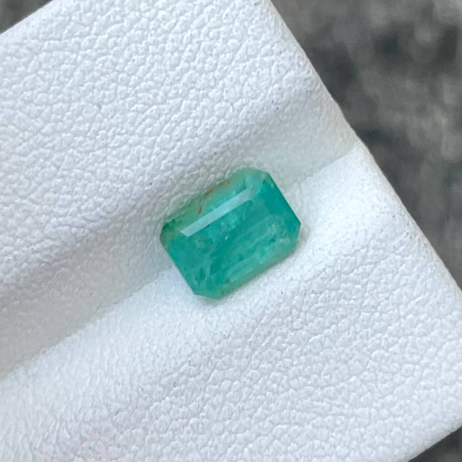 1.22ct Bluish Green Emerald Emerald Cut
