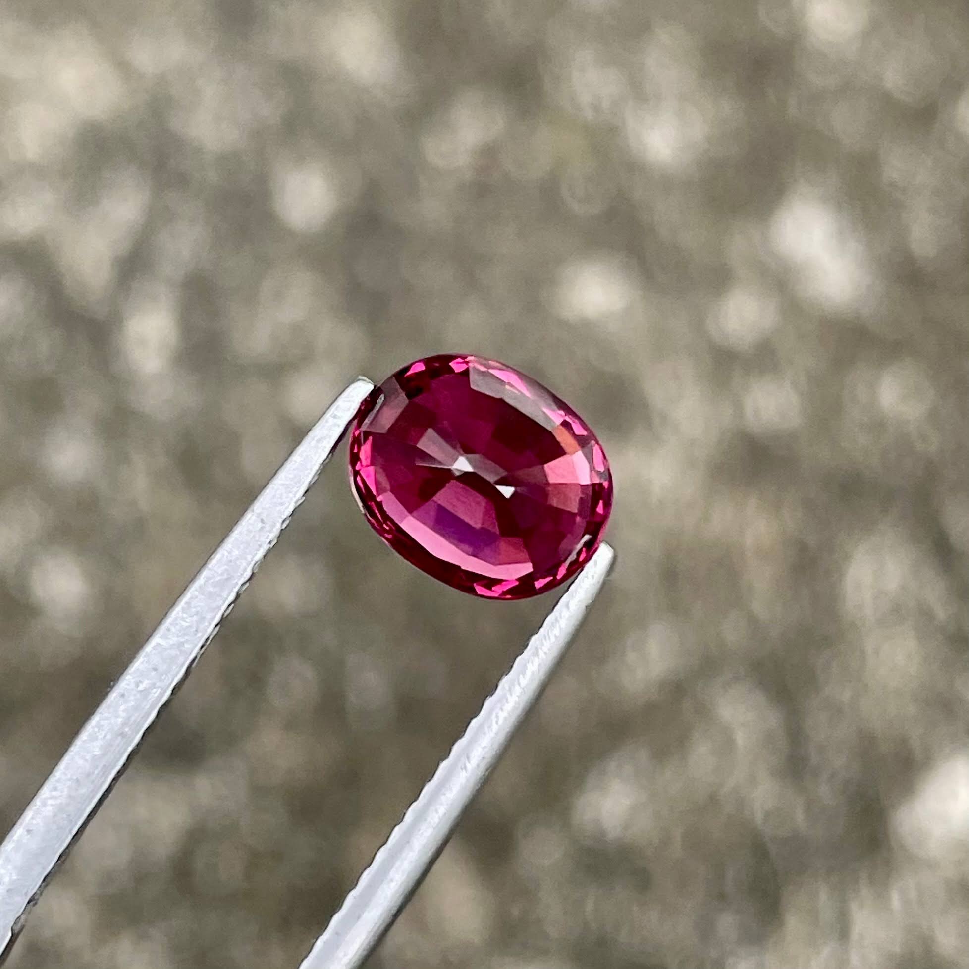 3.70 Carat Pinkish Red Garnet Stone