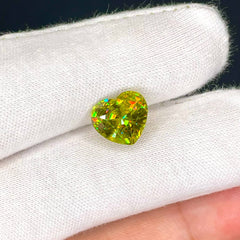 5.90 Carats Heart Cut Sphene Gemstone