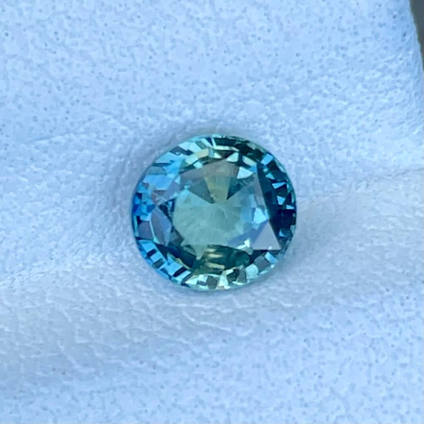 1.02ct Untreated Teal Sapphire Oval Faceted