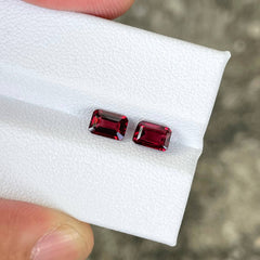 1.85 Carats Red Spinel Stone Pair Gems