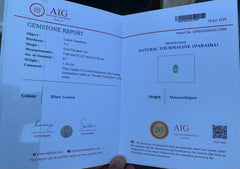 AIG Certified 1.16Ct Paraiba Tourmaline