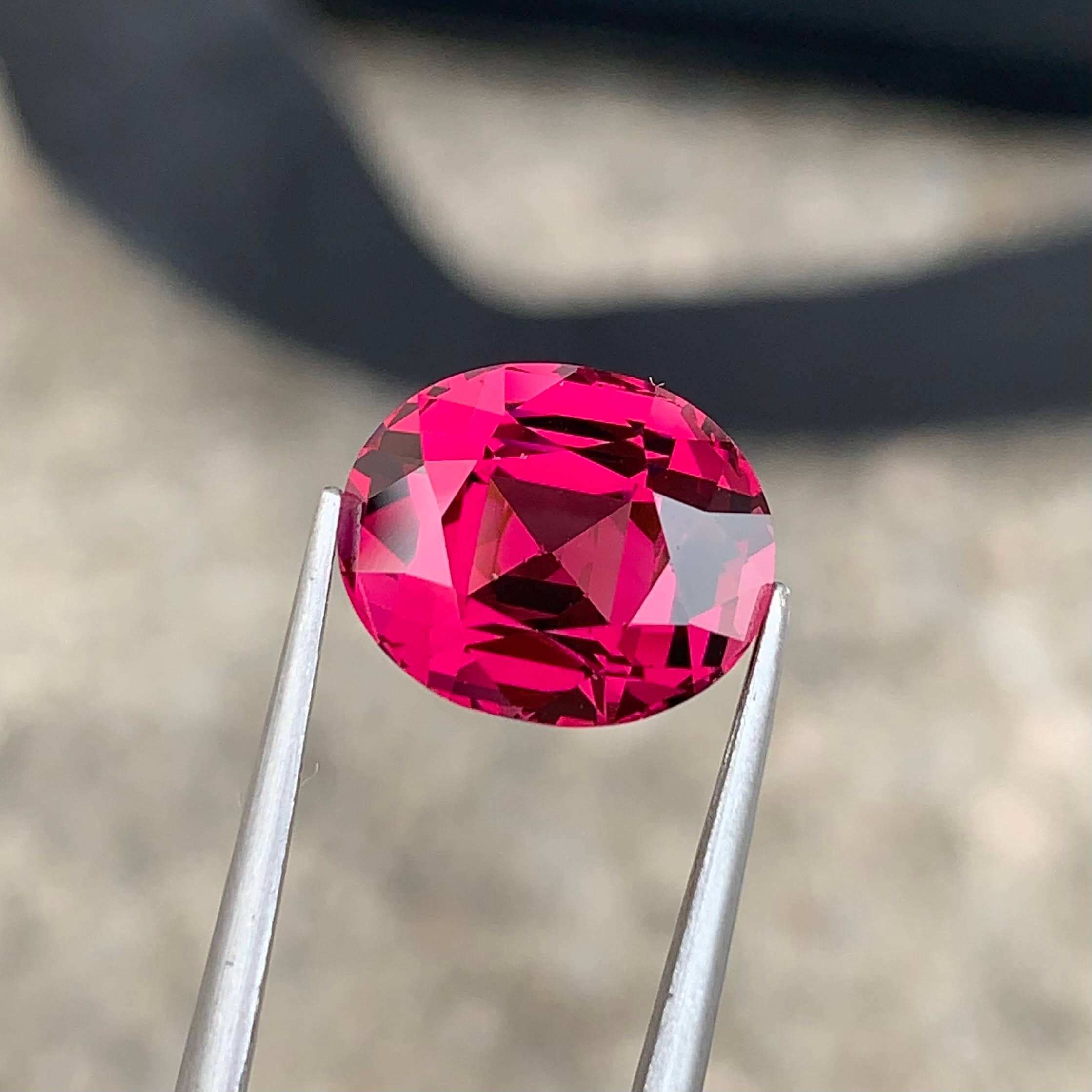 6.77ct Rose Pink Garnet Oval Cut 