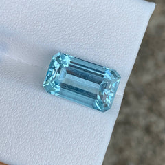 6.65ct Ocean Blue Aquamarine Emerald Cut