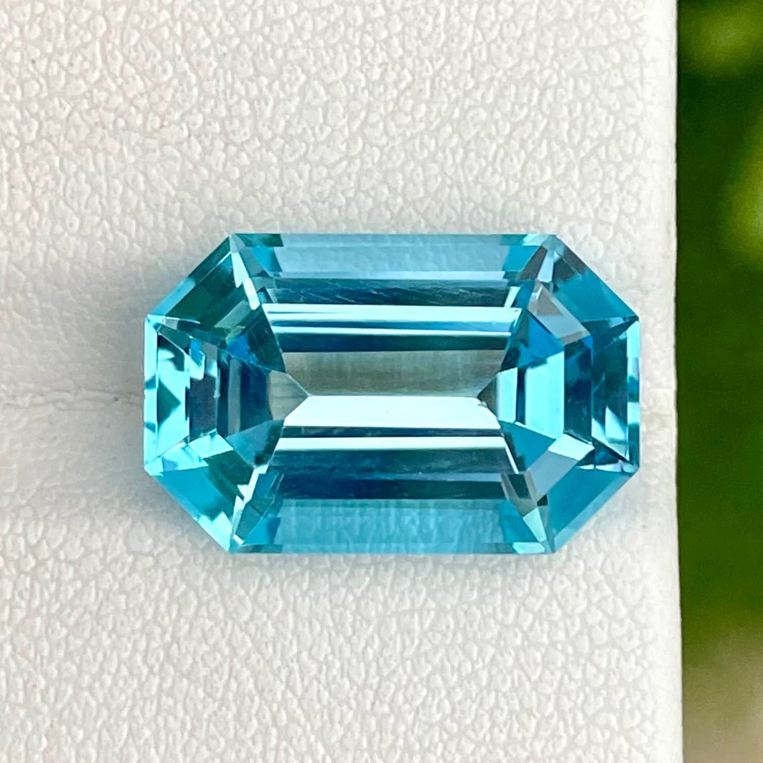 13.65 Carats Blue Topaz Emerald Cut