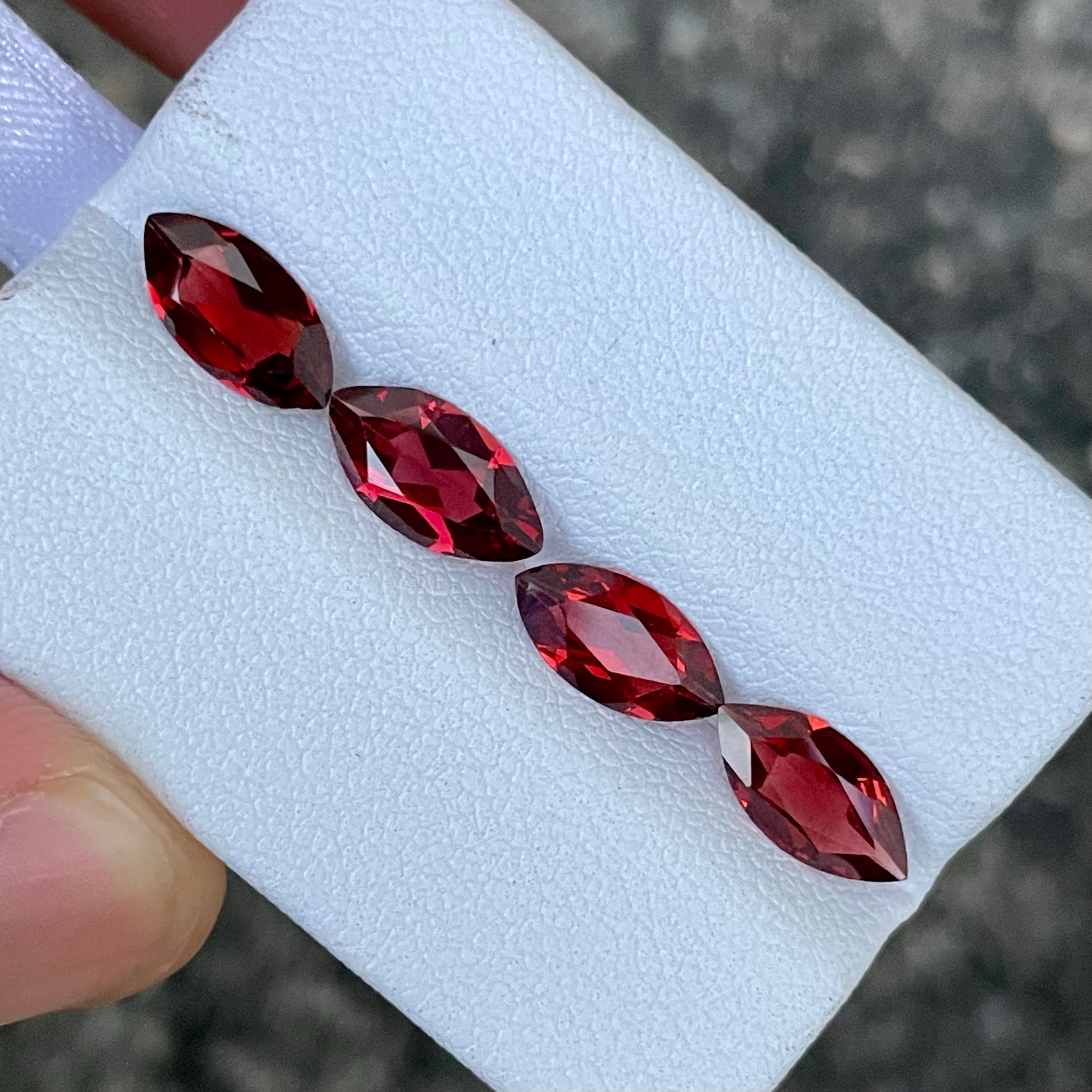 4.20 Carat Rhodolite Marquise Garnets 