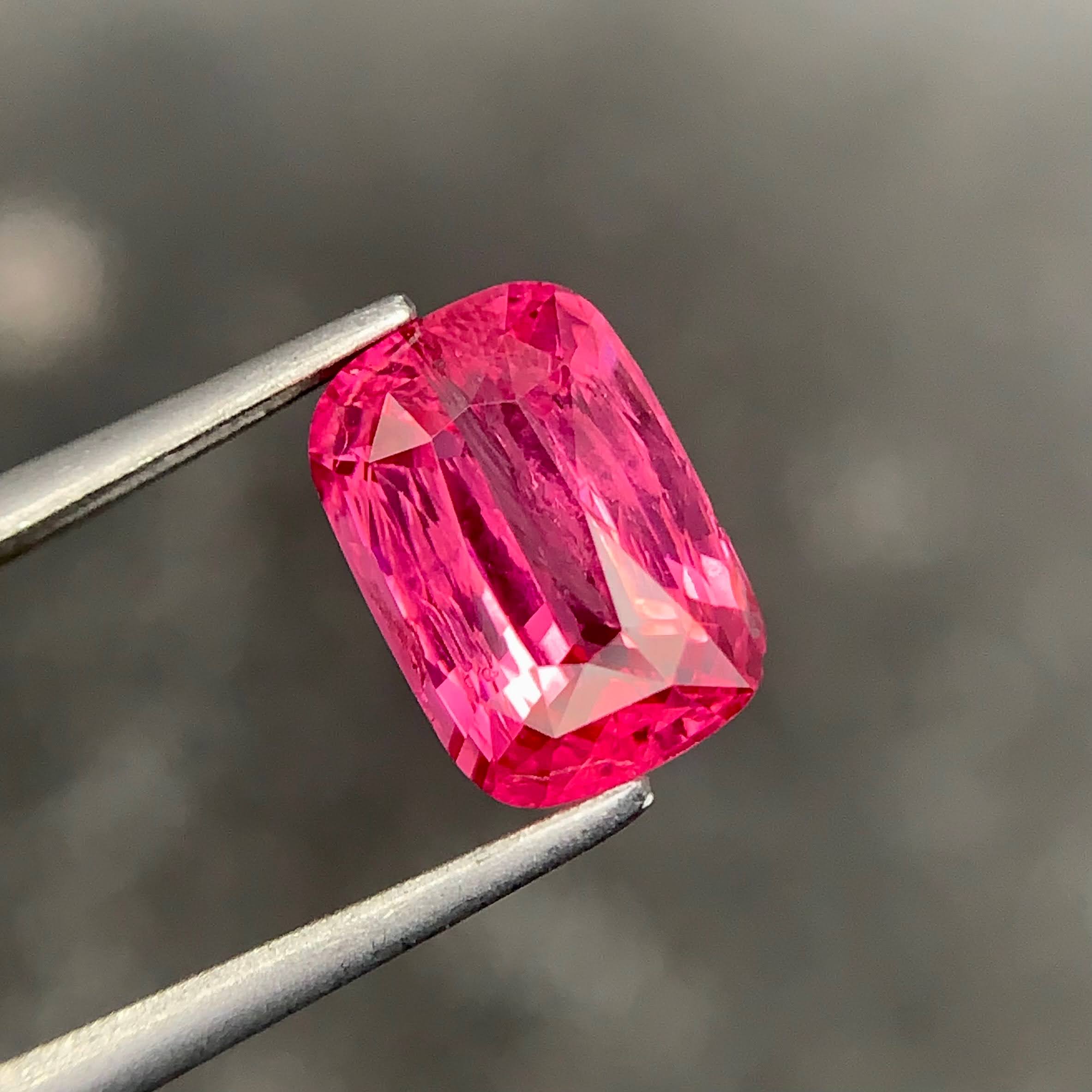 2.53ct Mahenge Spinel Reddish Pink Cushion