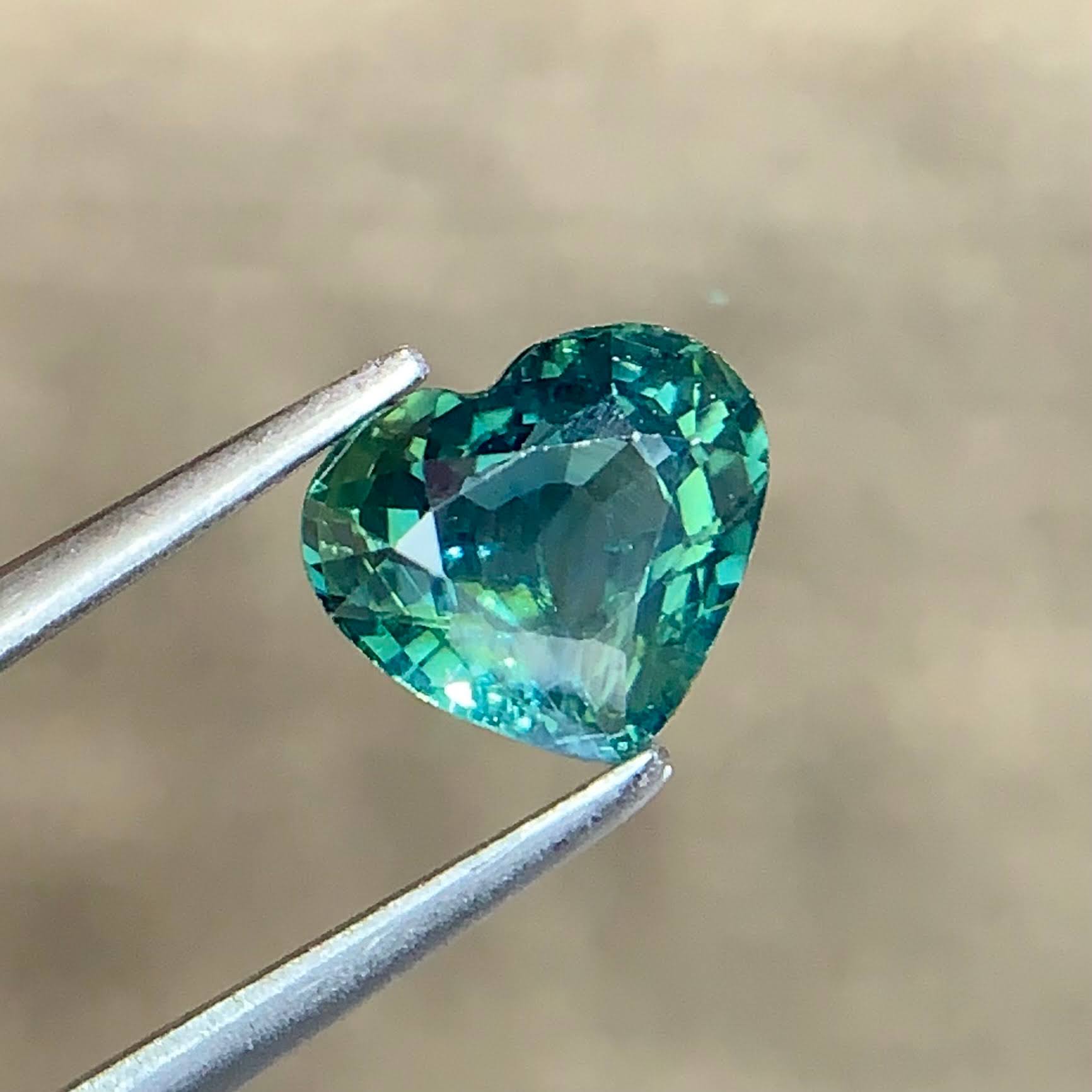 1.58ct Natural Teal Sapphire Heart