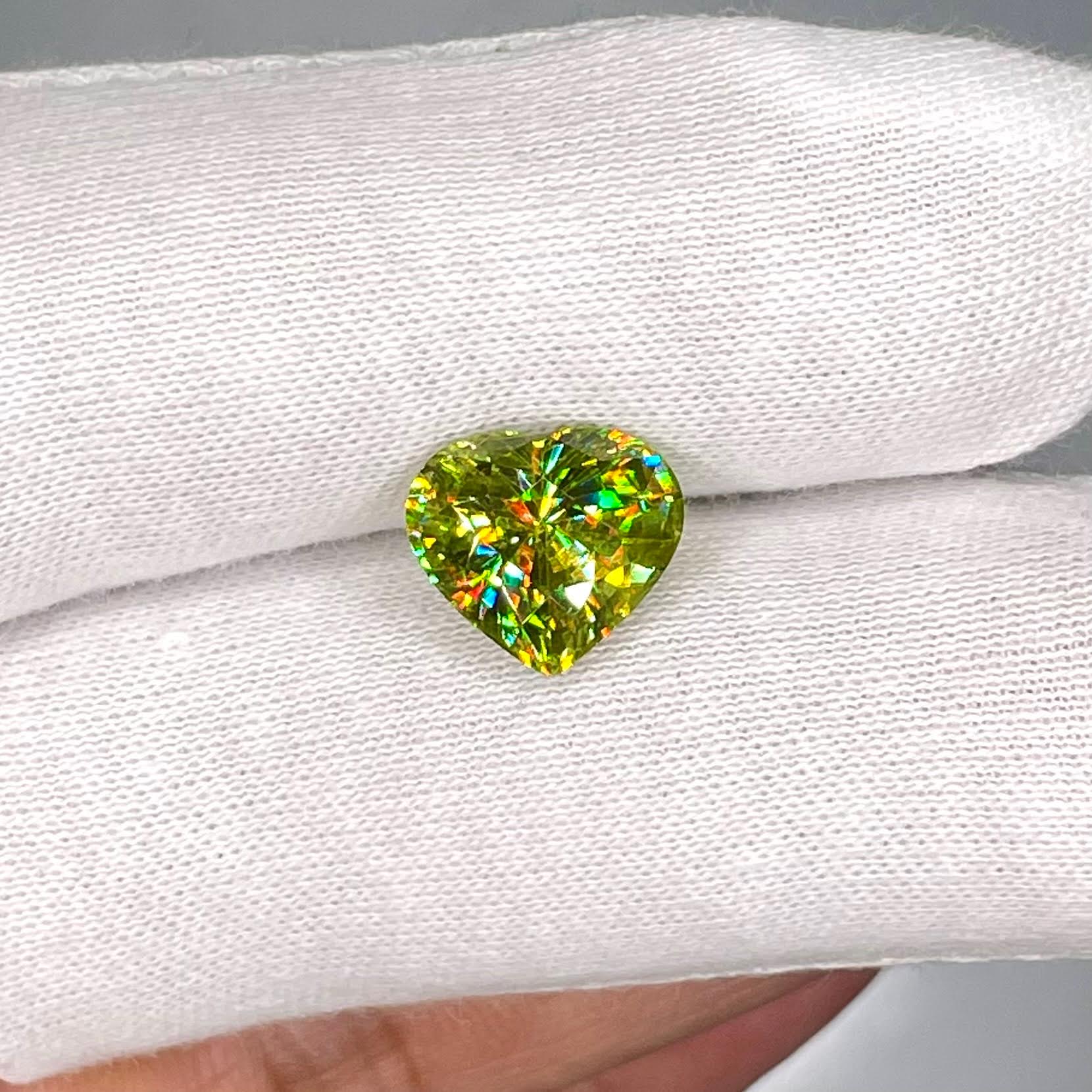 4.55 Carats Heart Cut Sphene Gemstone