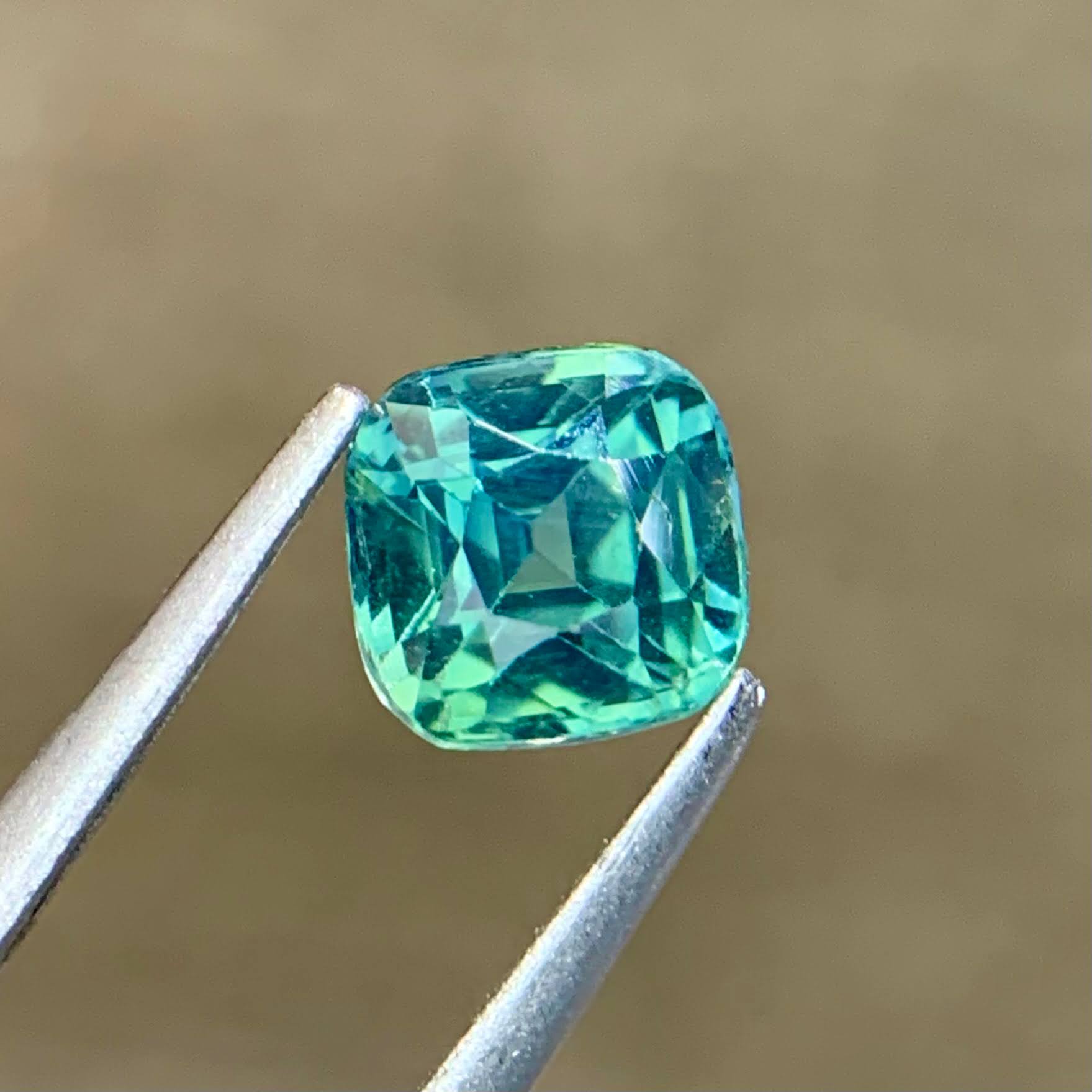 1.12Ct Teal Sapphire Cushion Cut