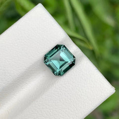 1.45 Ct Asscher Unique Greenish Tourmaline