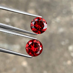 5.10ct Round Cut Garnet Pair