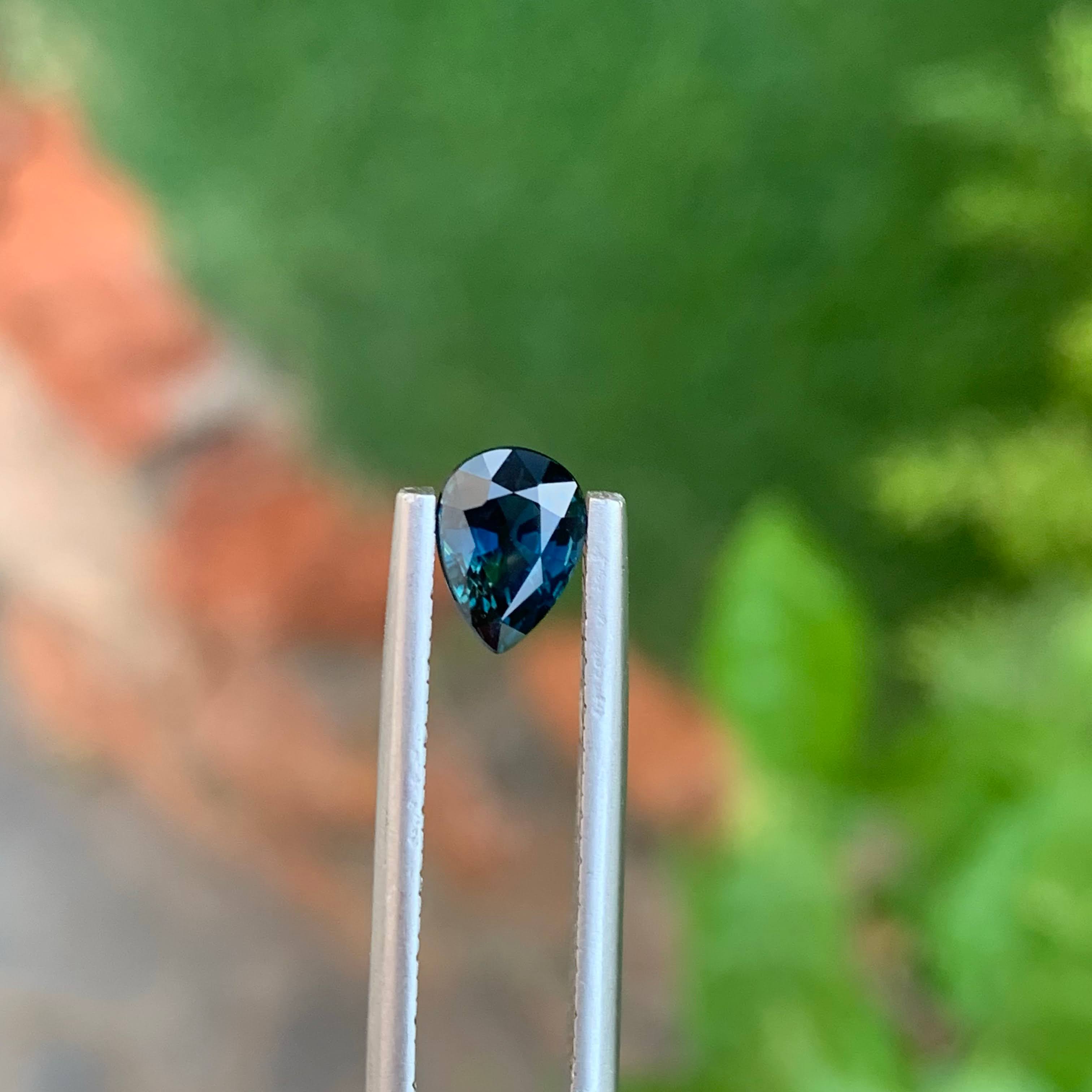 1.45 Carats Blue Sapphire Pear Cut Gem