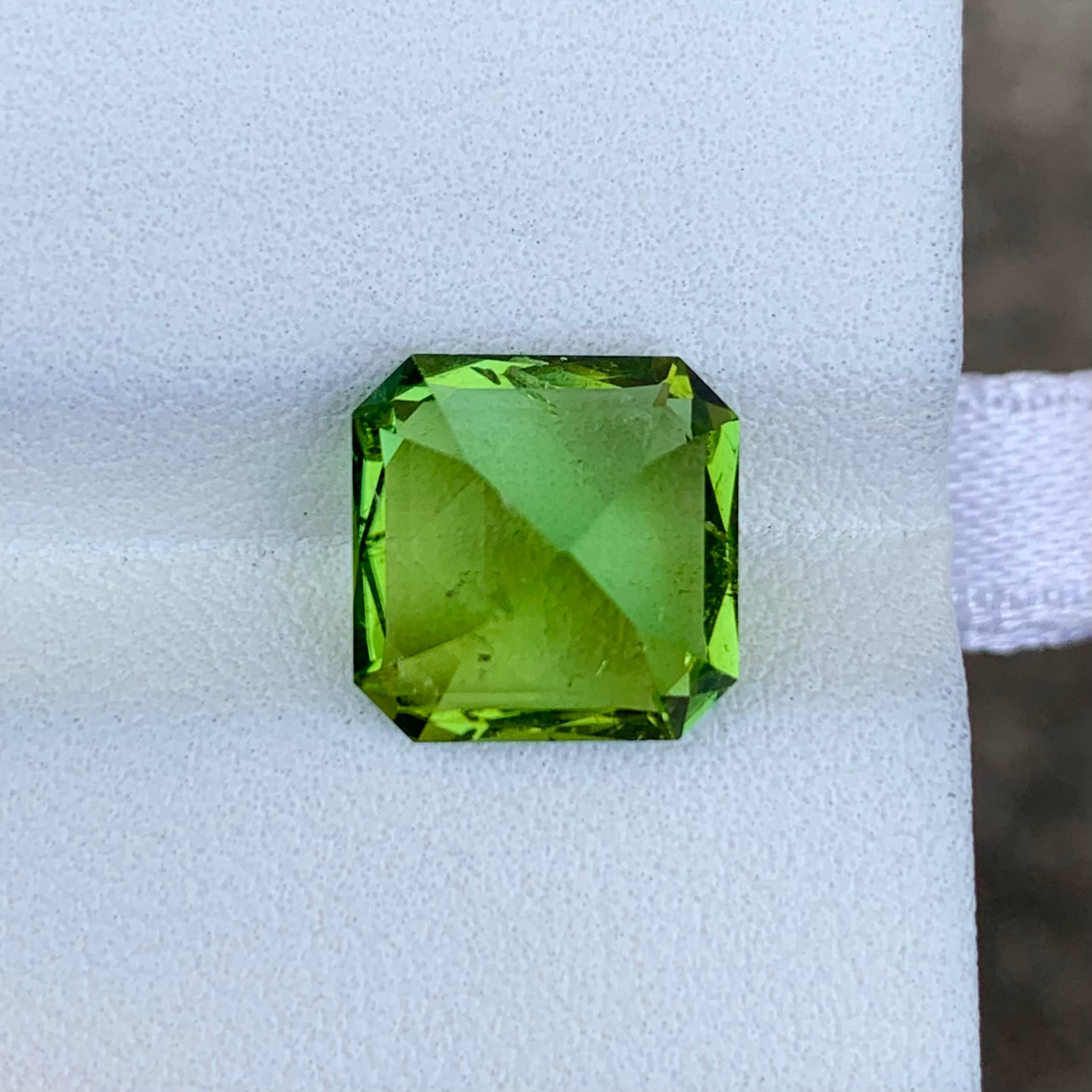 5.18 Ct Green Tourmaline Asscher Cut 