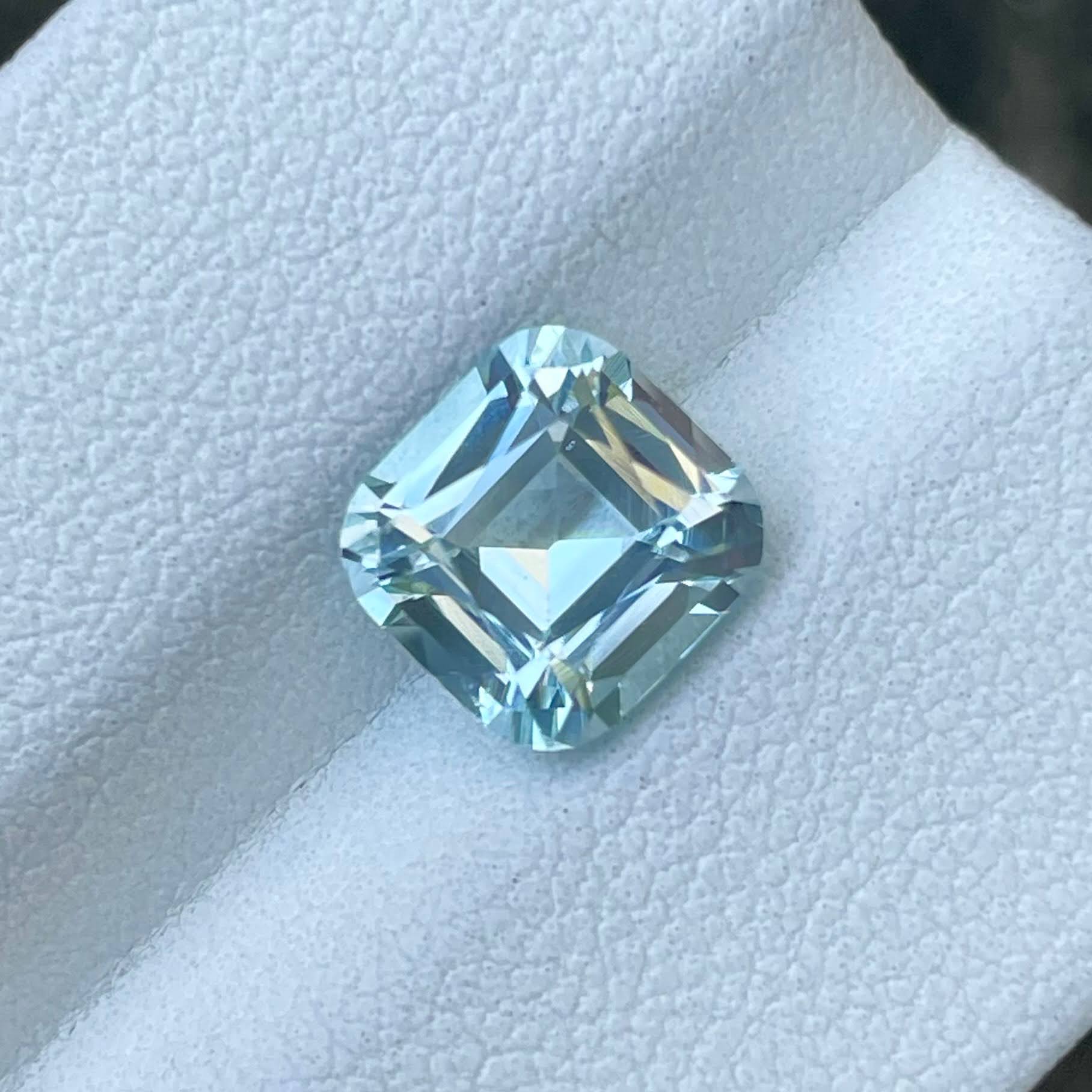 2.11ct Seafoam Blue Aquamarine Cushion Cut