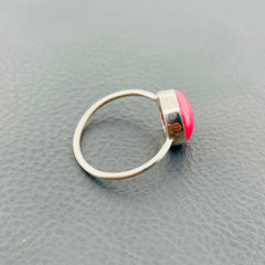 Handmade Rhodochrosite Silver Ring