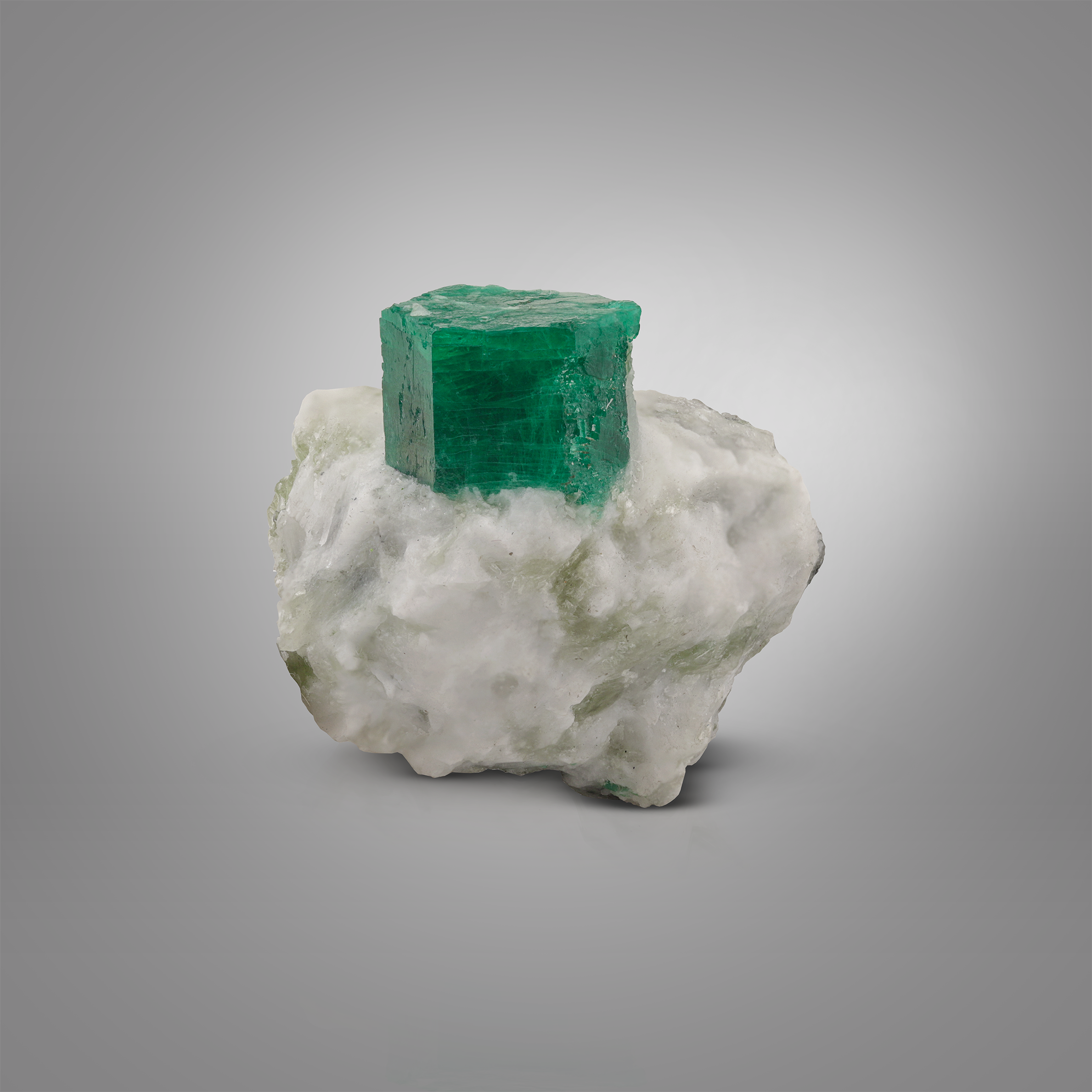 Deep Green Emerald Crystal On Matrix