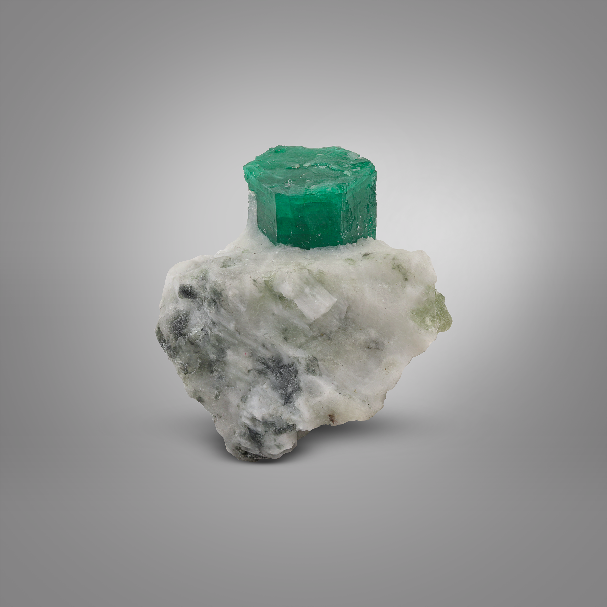 Deep Green Emerald Crystal On Matrix