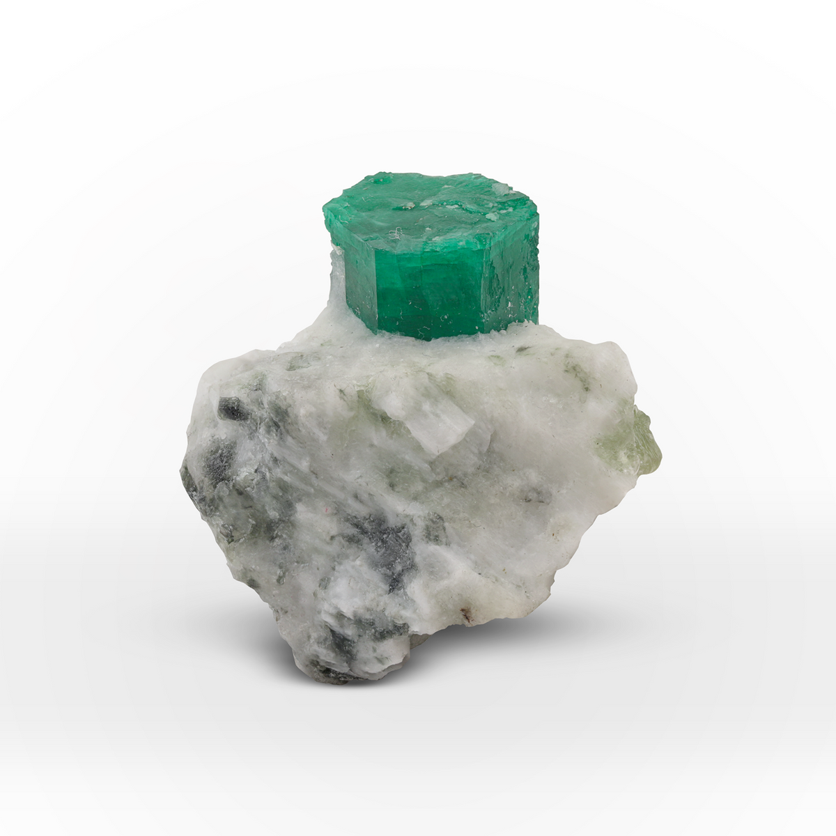 Deep Green Emerald Crystal On Matrix